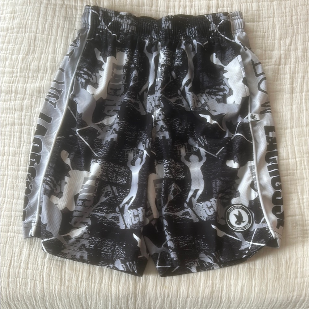 Kids Black and White Graphic Shorts